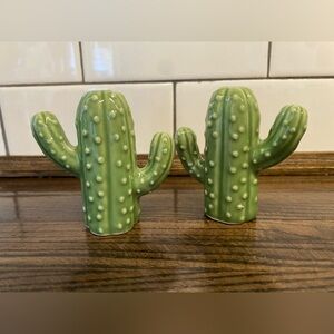 Green Cactus Salt and Pepper Shakers